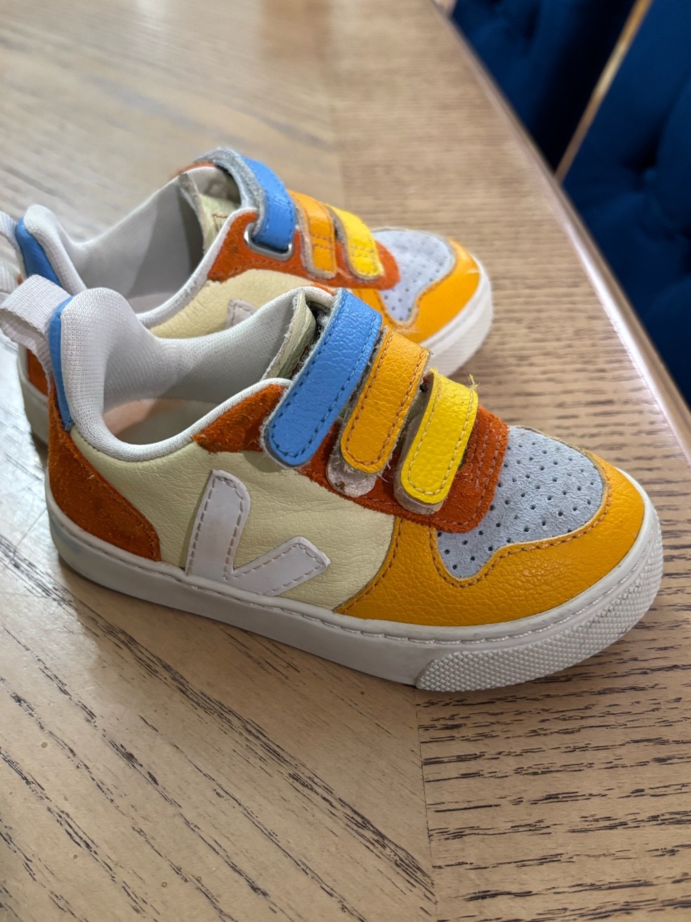 Veja Kids Yellow, Orange & Blue Velcro Sneakers